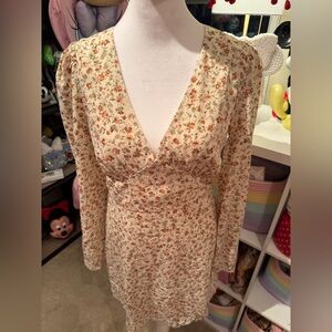 Floral Long Sleeve Mini Dress Size Small